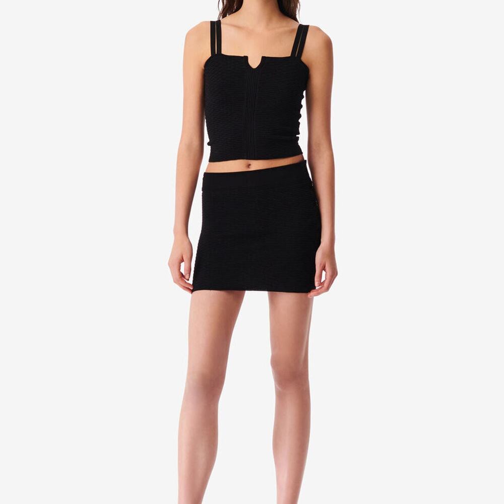 IRO Paris Textured Set; Nicea Tank Top & Nicla Mini Skirt Black Women's Size XS
